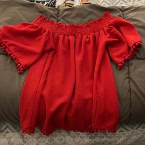 Boho red summer shirt